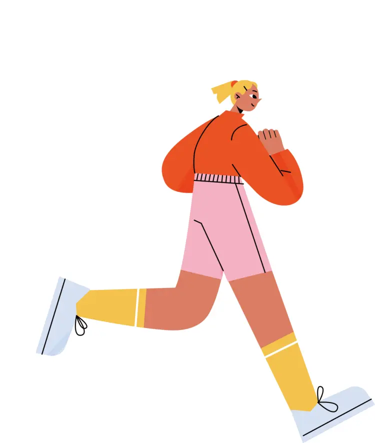 Person Running in Colorful Outfit