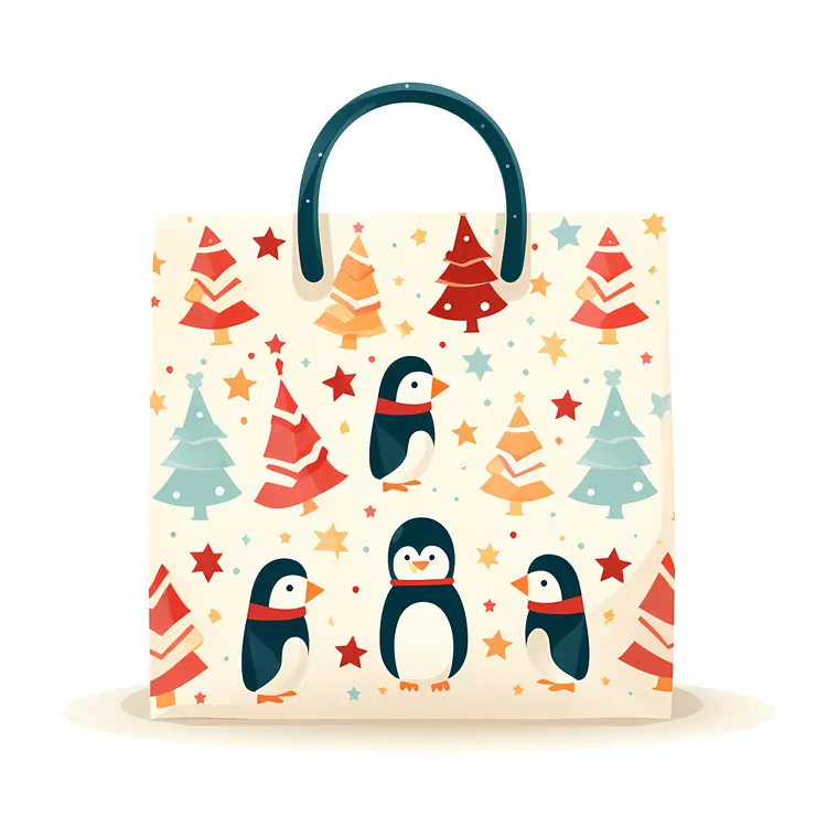 Penguin Patterned Gift Bag