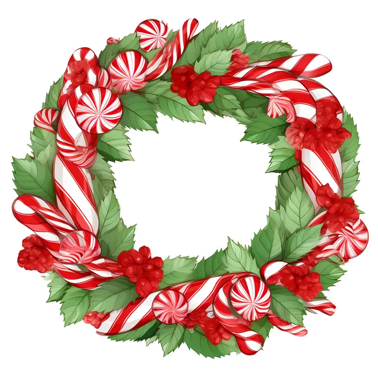 Christmas Wreath with Candy Canes