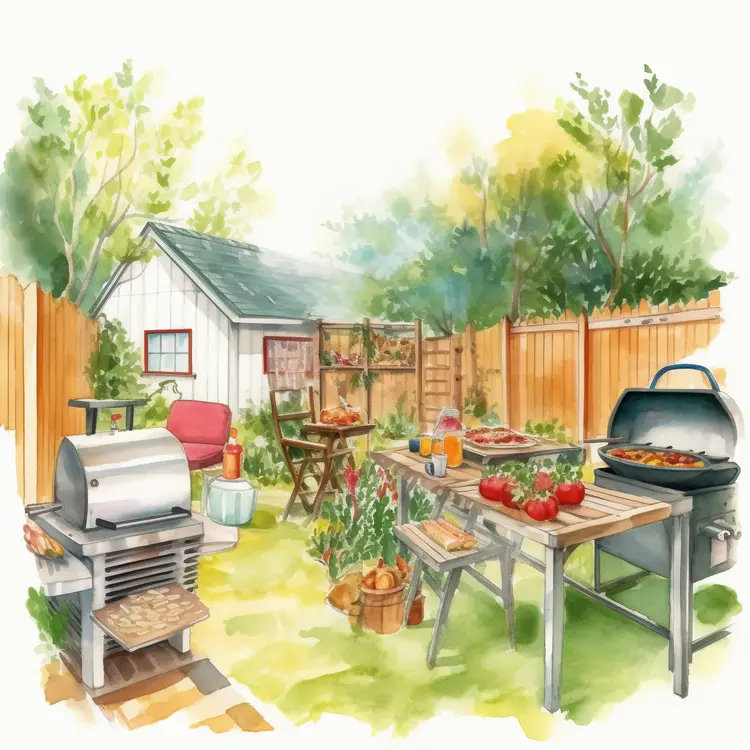 Backyard Barbecue Grill Setup for Summer