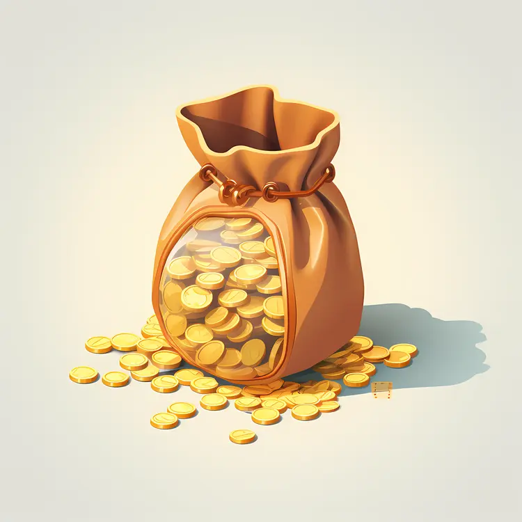 Brown Bag of Gold Coins