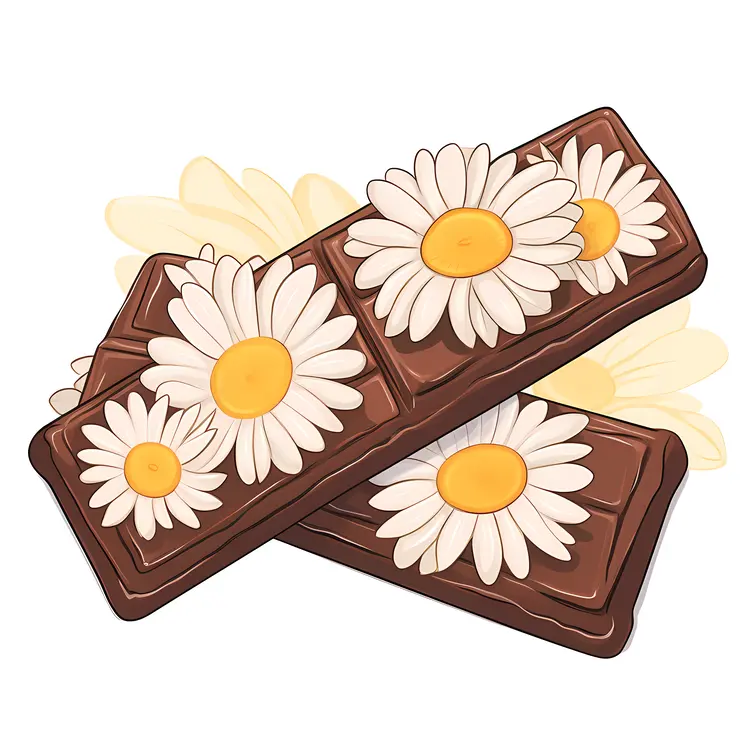 Chocolate bars with daisies