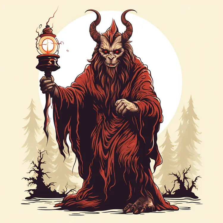 Horned Demon Holding a Lantern