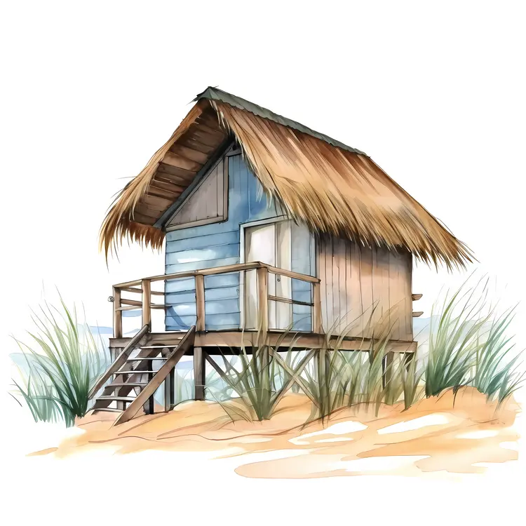Cozy Beach Hut with Straw Roof