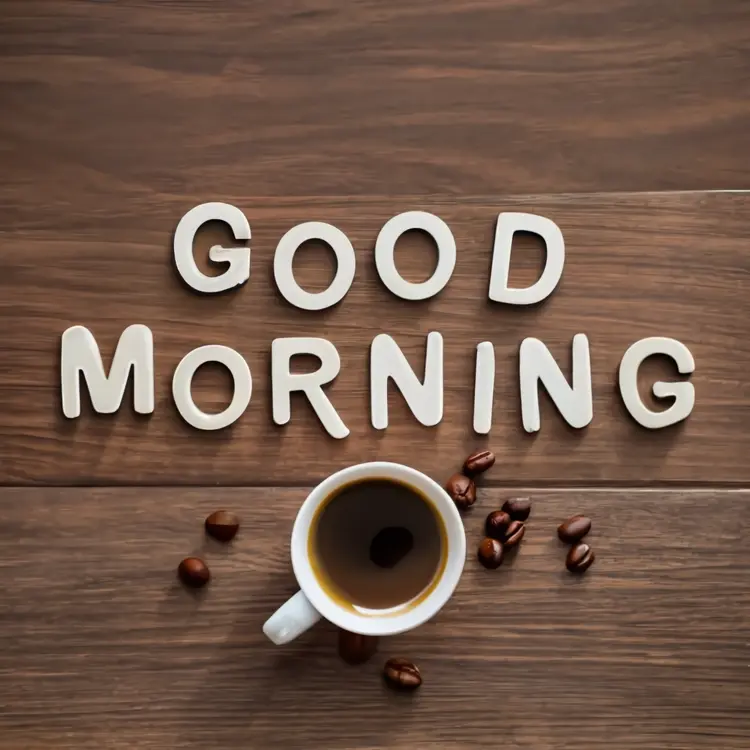 Coffee Beans Good Morning Text
