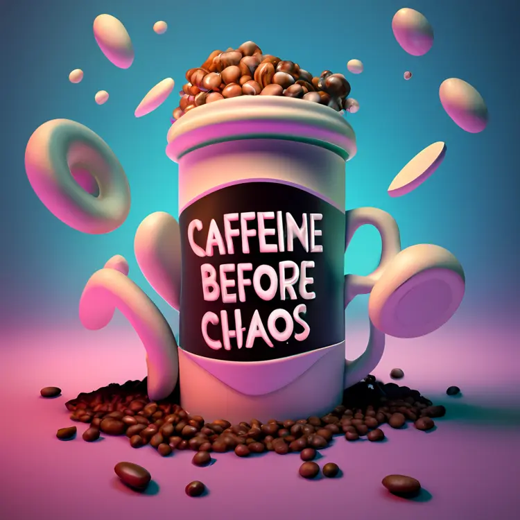 Caffeine Before Chaos with Coffee Cup