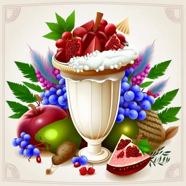 Delicious Ice Cream Sundae with Fresh Fruits