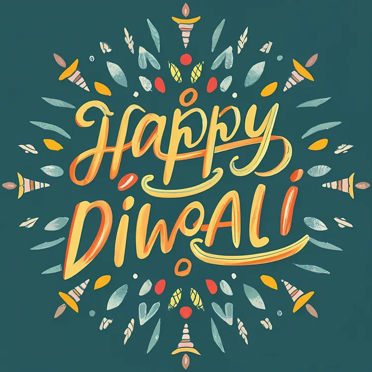Happy Diwali Greeting with Colorful Design
