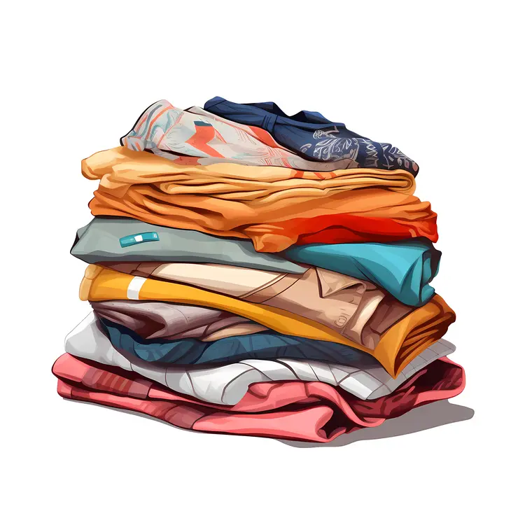 Stack of Colorful Folded Clothes