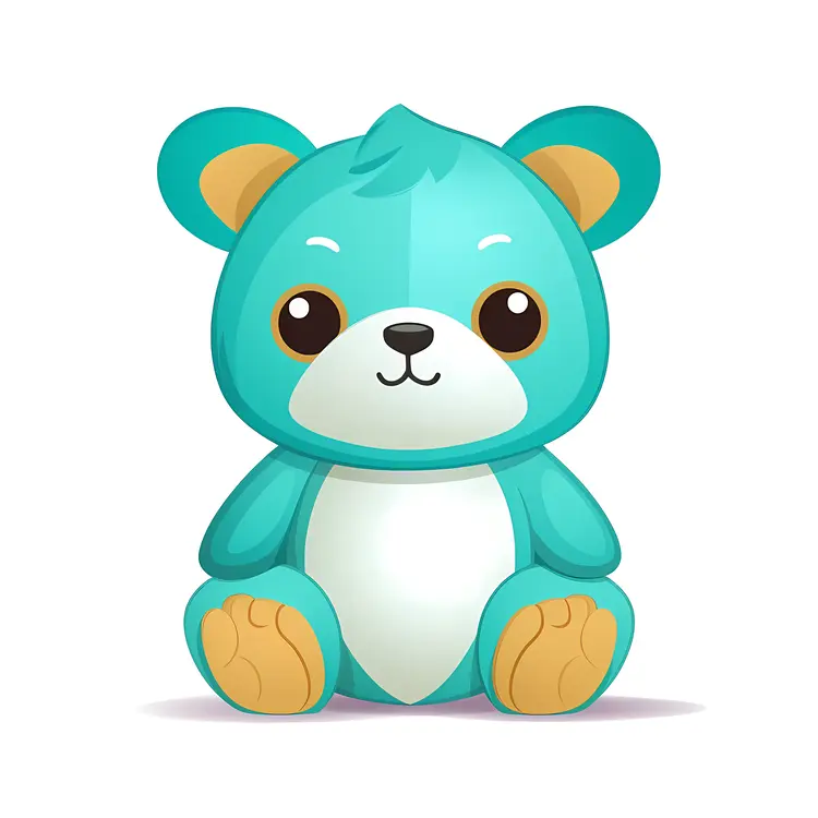 Teal Teddy Bear Illustration