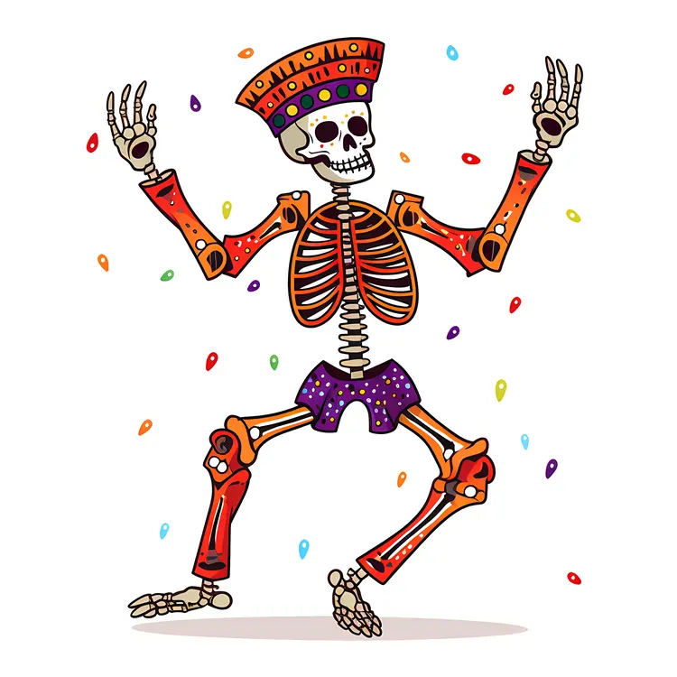 Colorful Dancing Skeleton