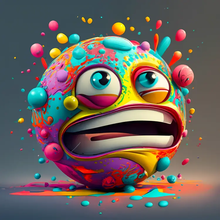 Colorful Smiling Sphere with Dots