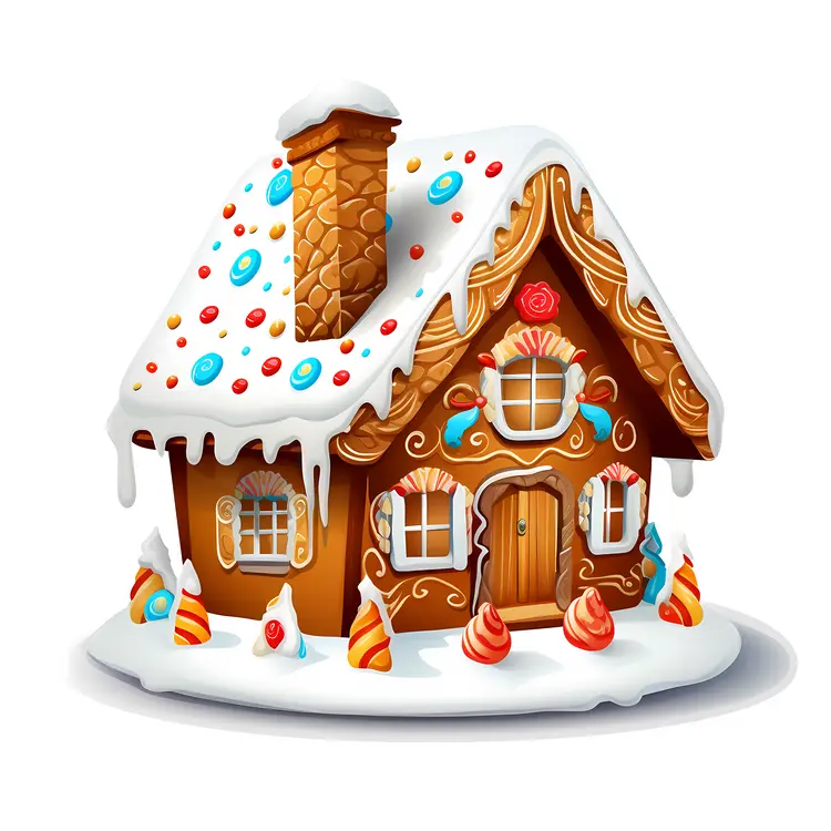 Candy Decorated Gingerbread House