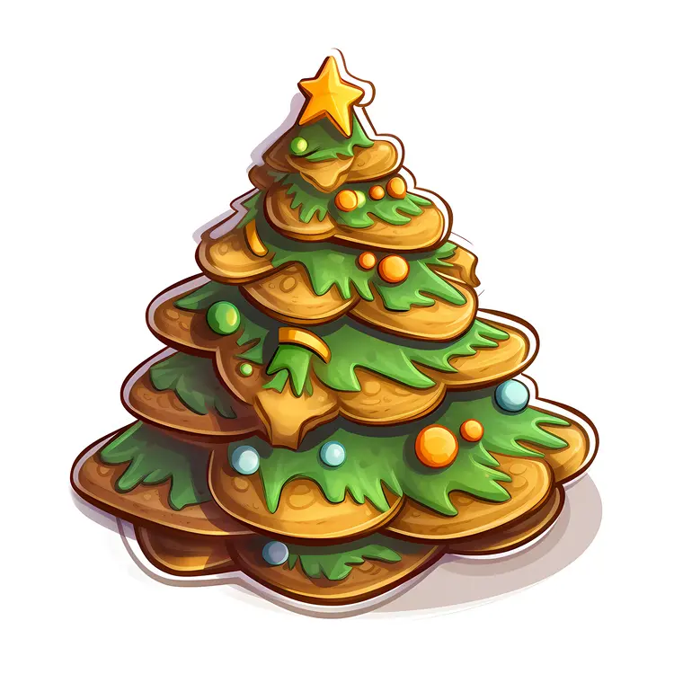 Festive Christmas Tree Cookie with Star