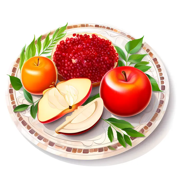 Fresh Fruit Plate for Rosh Hashanah Celebration