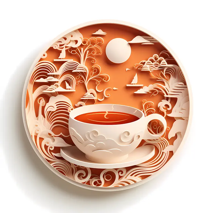 Decorative Paper Art Tea Landscape