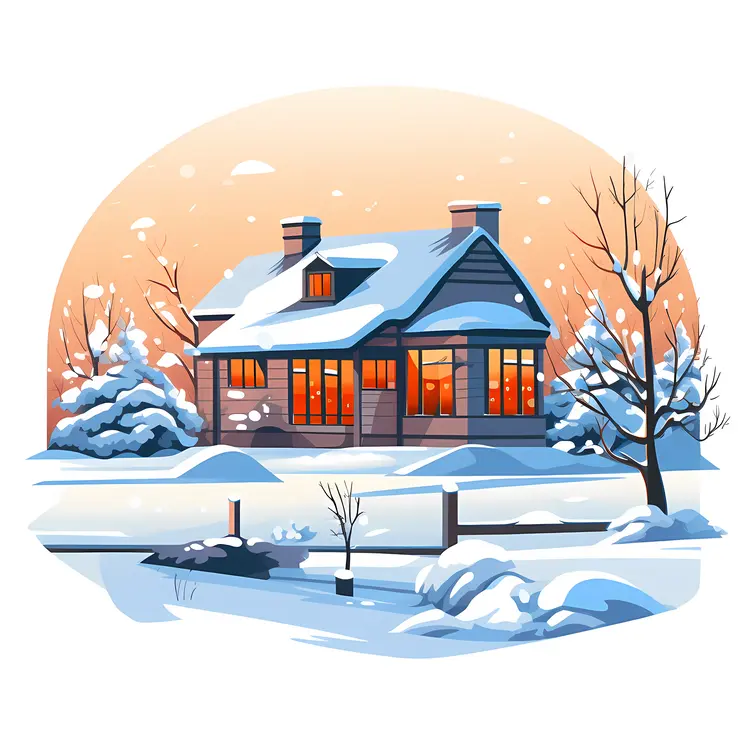 Snow-Covered House in Winter Wonderland