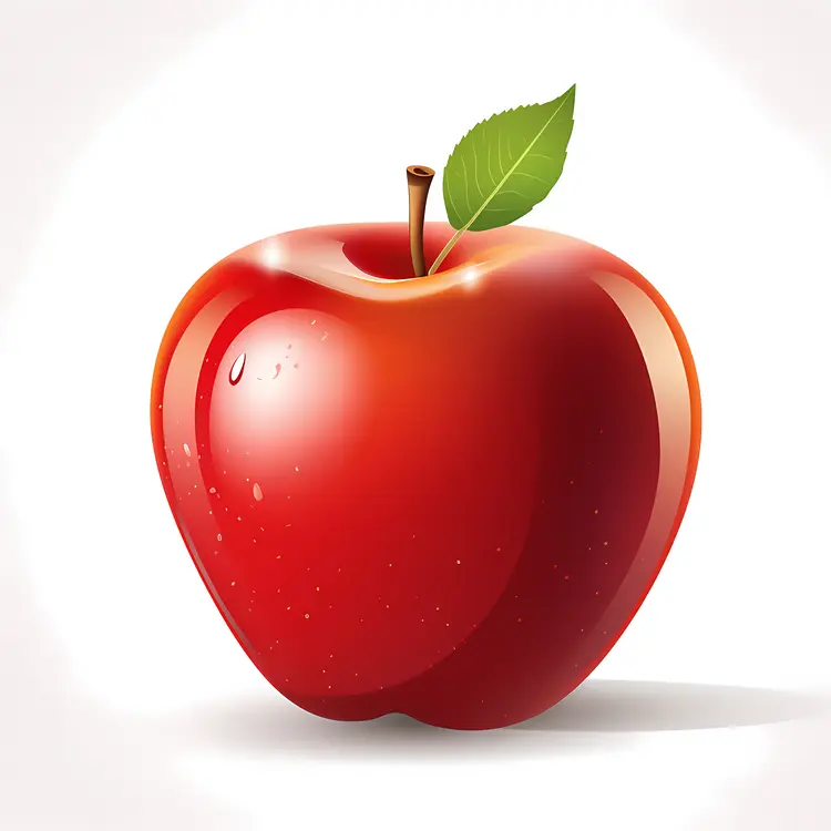 Shiny Red Apple Illustration