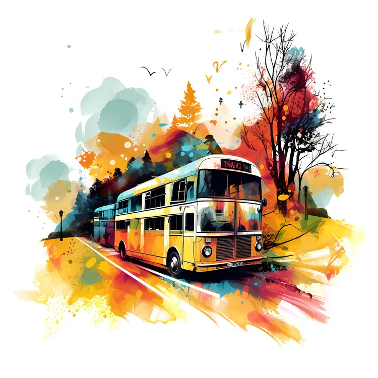 Double-Decker Bus on a Scenic Route