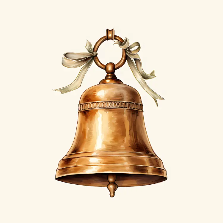 Bronze Bell with Ribbon