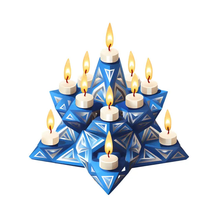 Pyramid of Blue Star Candles