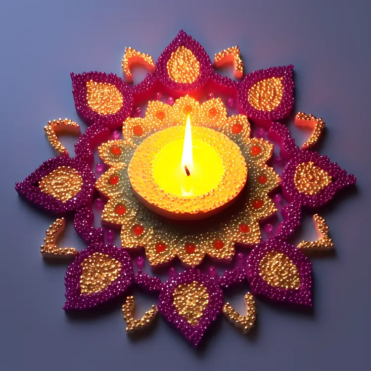 Intricate Decorative Candle for Diwali