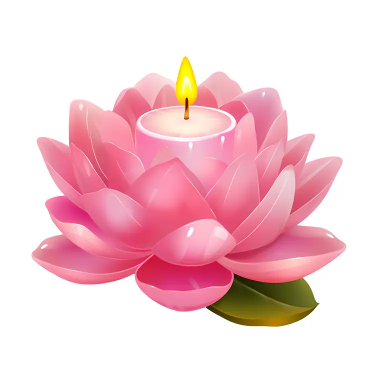 Pink Lotus Flower with Candle
