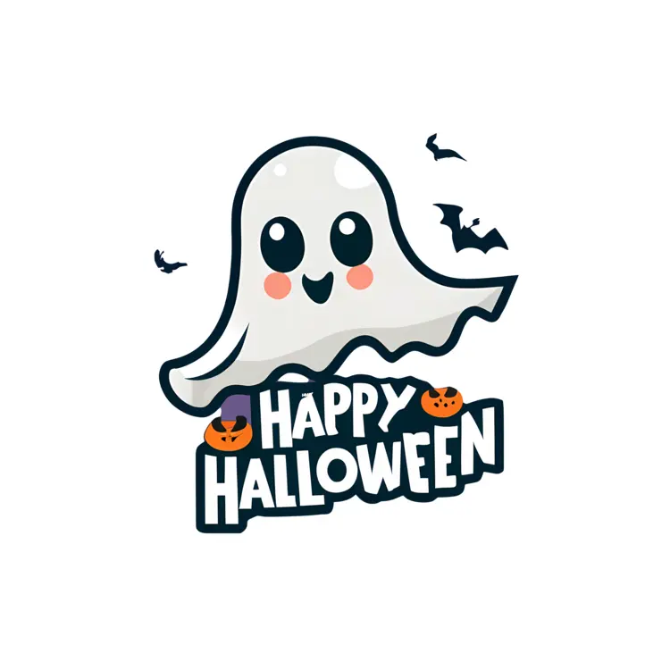 Happy Halloween with Cute Ghost
