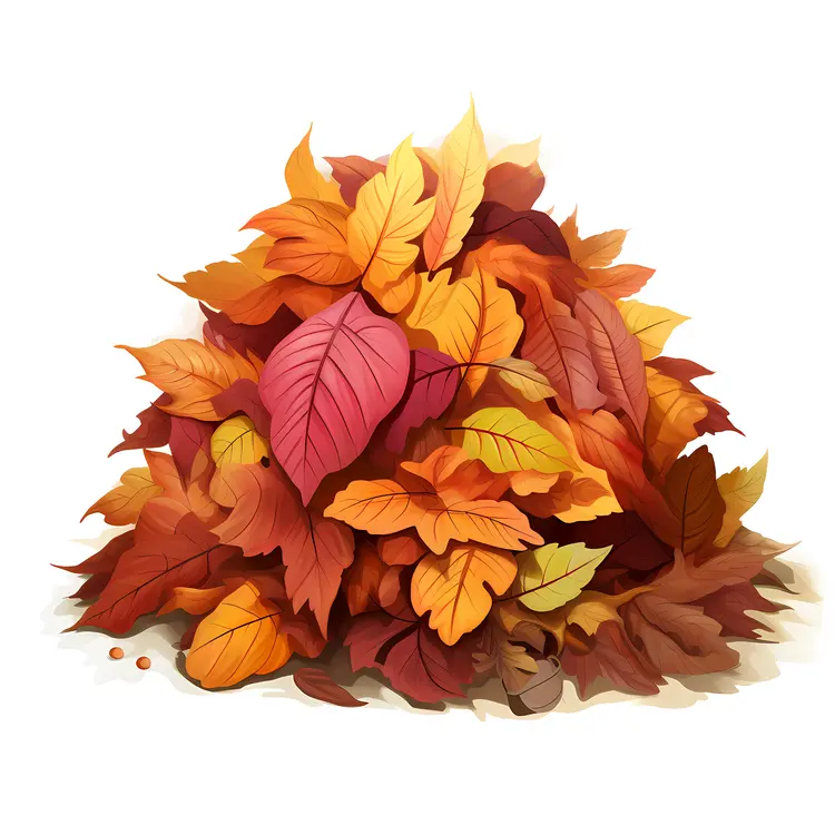Colorful Autumn Leaves Pile for Fall Season