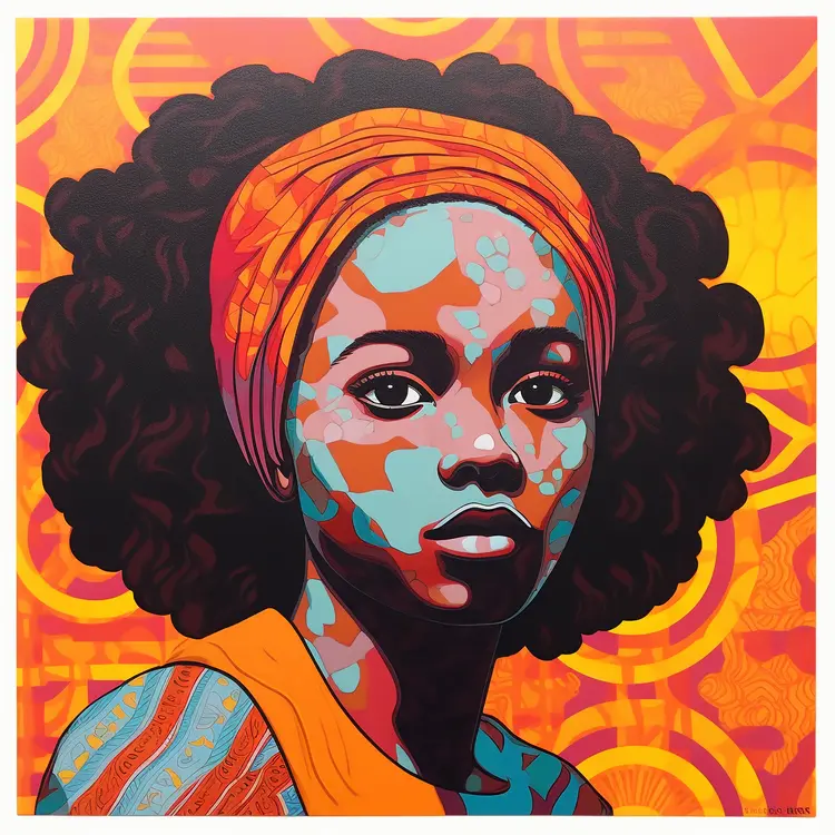 Colorful Artistic Portrait of a Woman