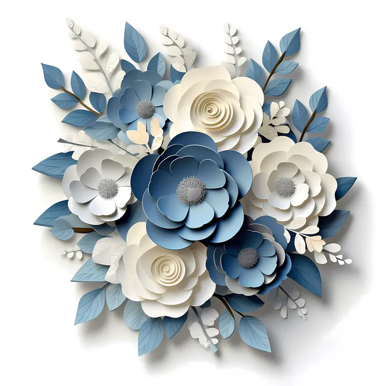 Blue and White Floral Arrangement