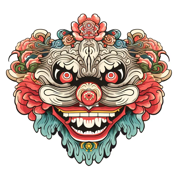 Intricate Traditional Lion Mask