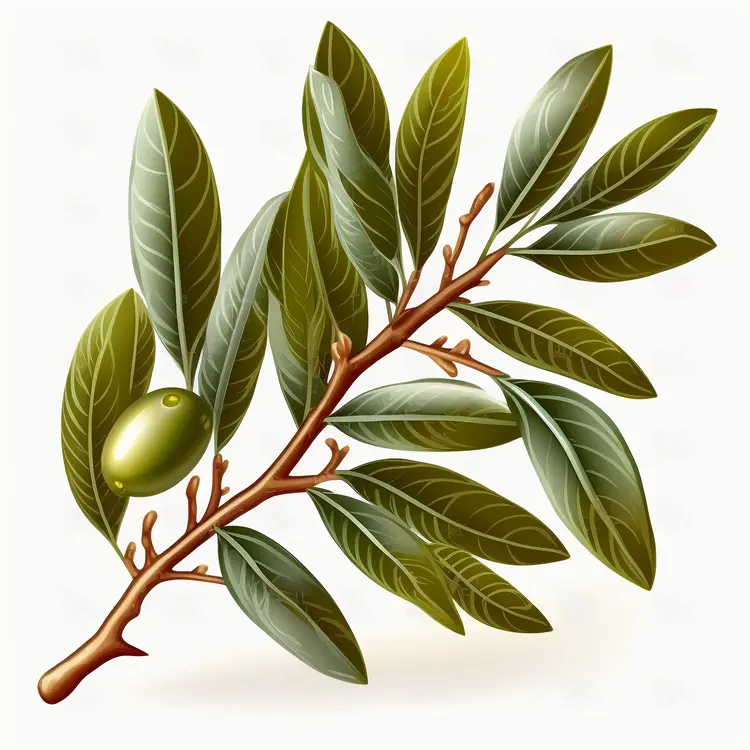 Green Olive Branch Illustration