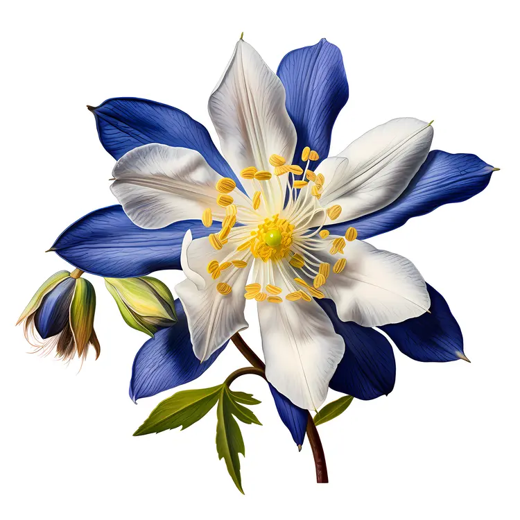 Striking Blue and White Flower