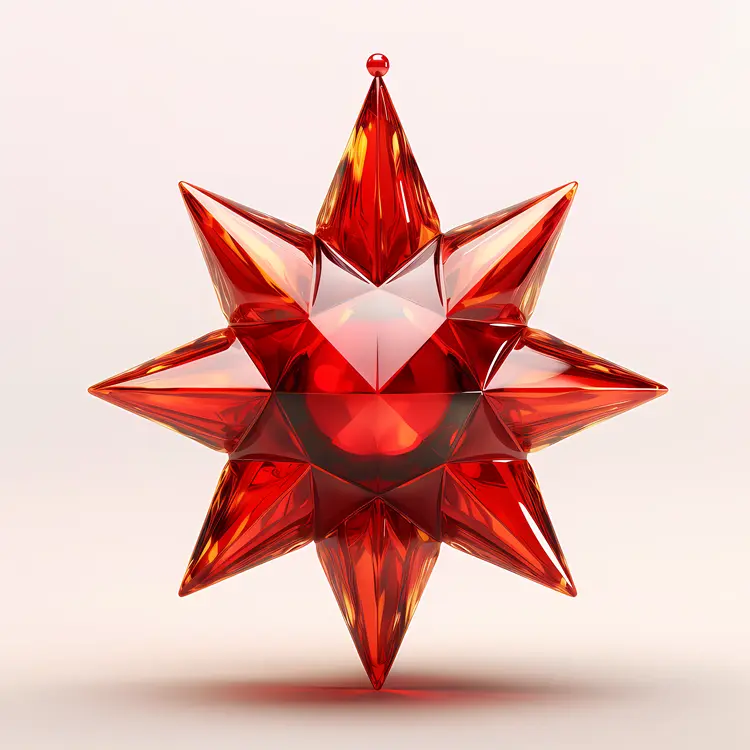 Red Crystal Star Decoration