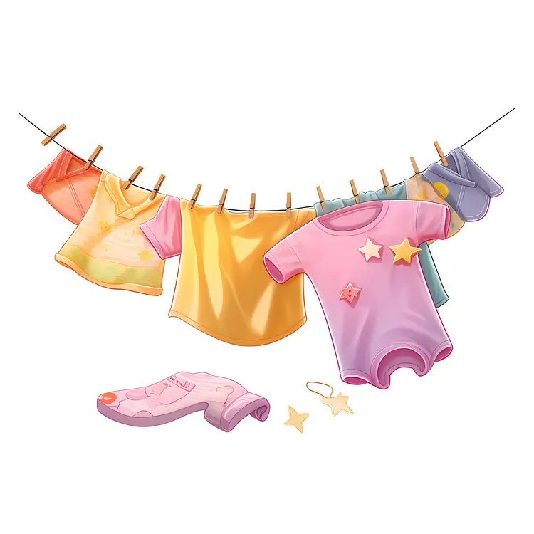 Colorful background of children's clothing and accessories for rainy days