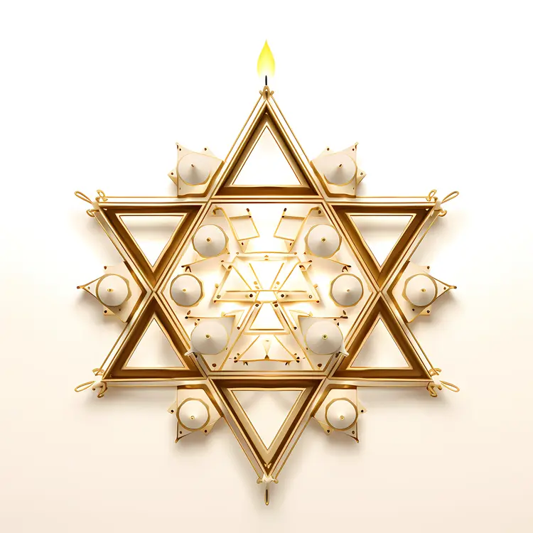 Star of David with Candles for Hanukkah Celebration