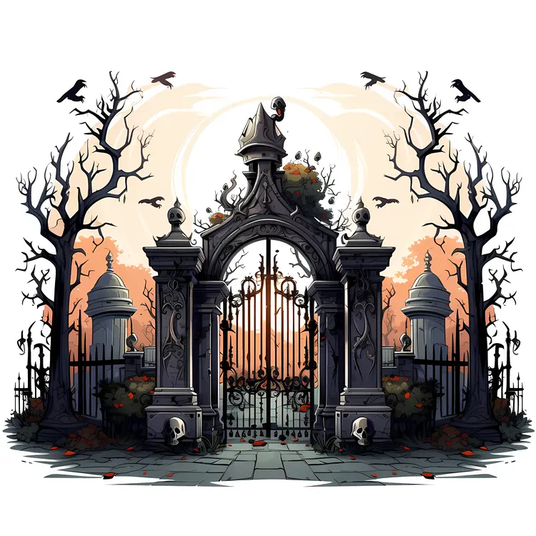 Haunted Gate with Spooky Atmosphere