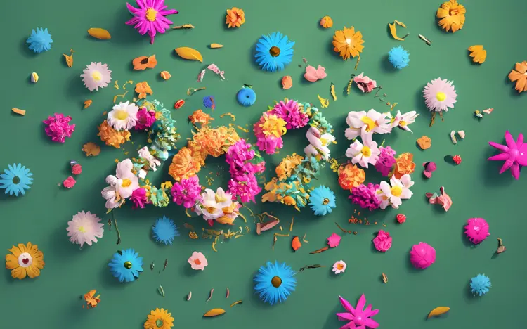 Colorful Floral 2025 Decoration
