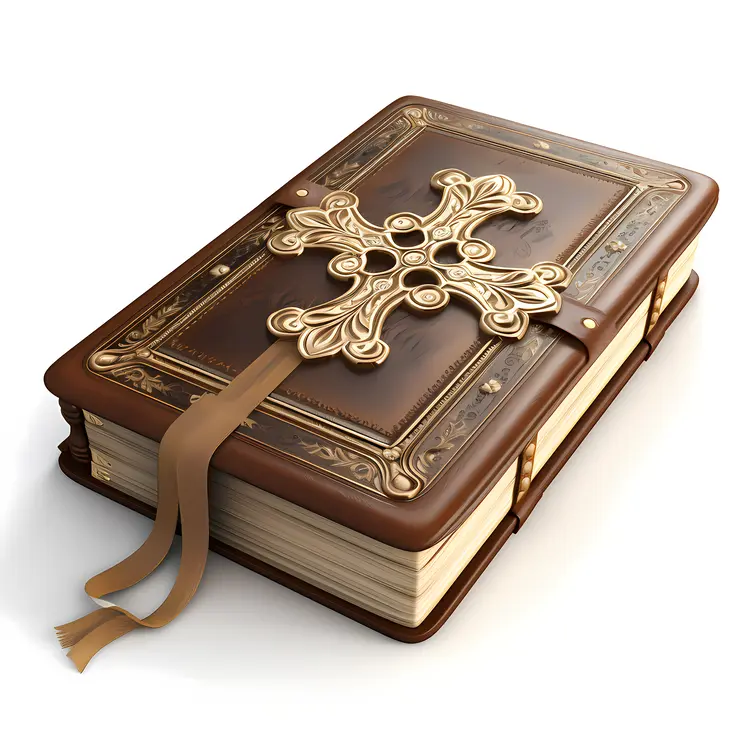Closed Bible with Gold Embellishments