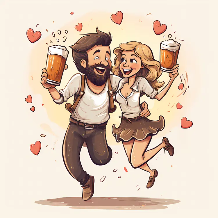 Happy Couple with Beer