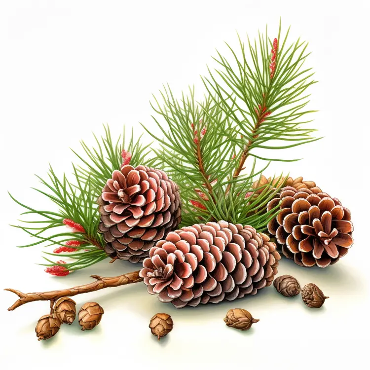 Beautiful Pine Cones with Pine Needles