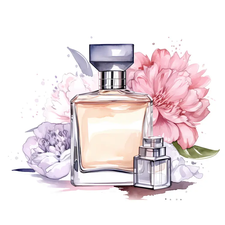 Chic Perfume Bottle with Floral Arrangement