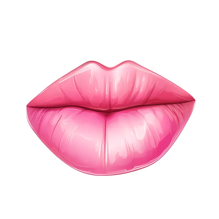 Shiny Pink Lips Illustration
