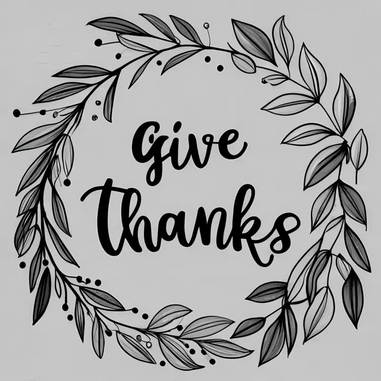 Give Thanks with Leaf Wreath