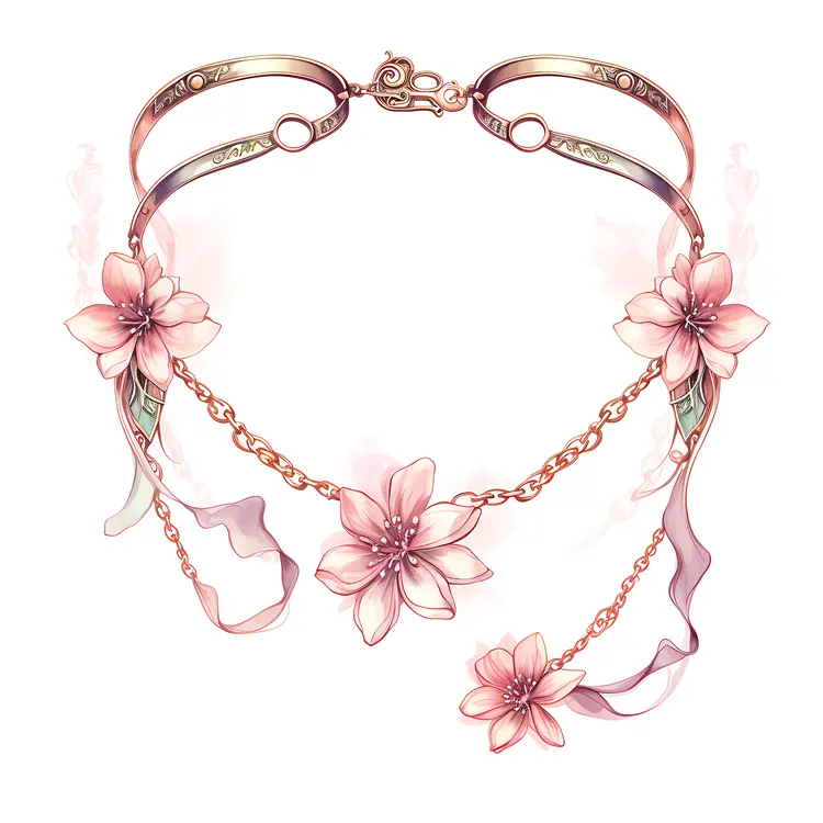 Pink Floral Jewelry Set