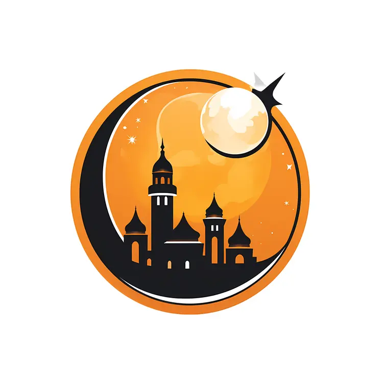 Mosque with Crescent Moon