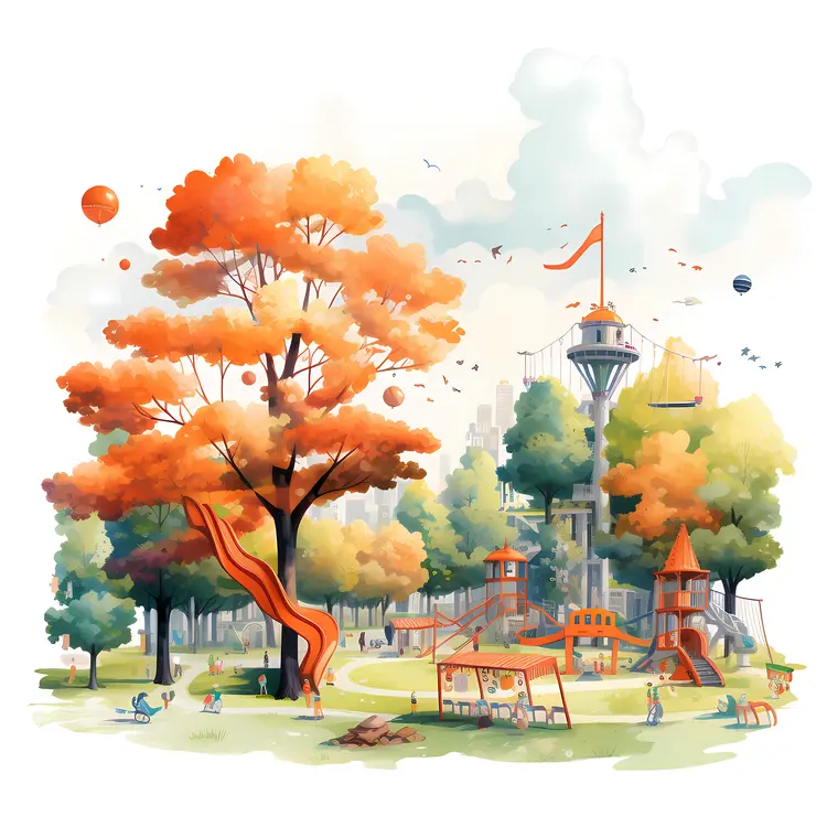 Colorful Playground in Park