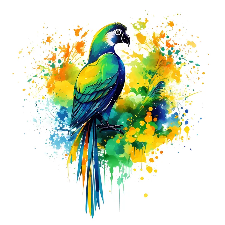 Colorful Parrot Watercolor Art