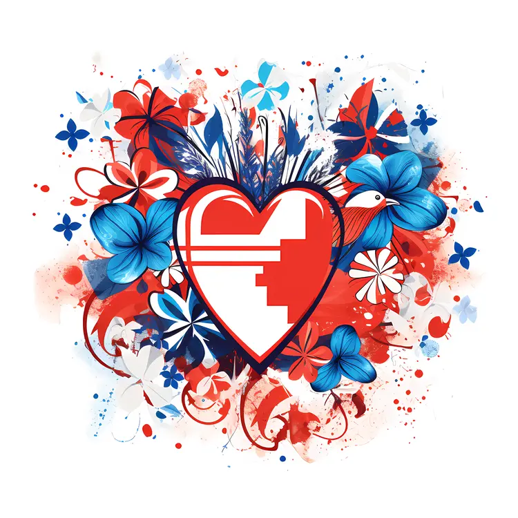 Heart and Floral Art